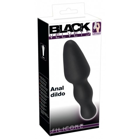 Чёрный анальный стимулятор из силикона - 17,3 см.